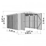 Absco Single Barn Door Garage 3.42m x 5.50m x 2.47m 34552N2